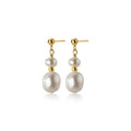 925 Sterling Silver Natural Irregular Baroque Pearl Pendant Statement Gold Plated Dangle Drop Earrings Fashion Jewelry for Women