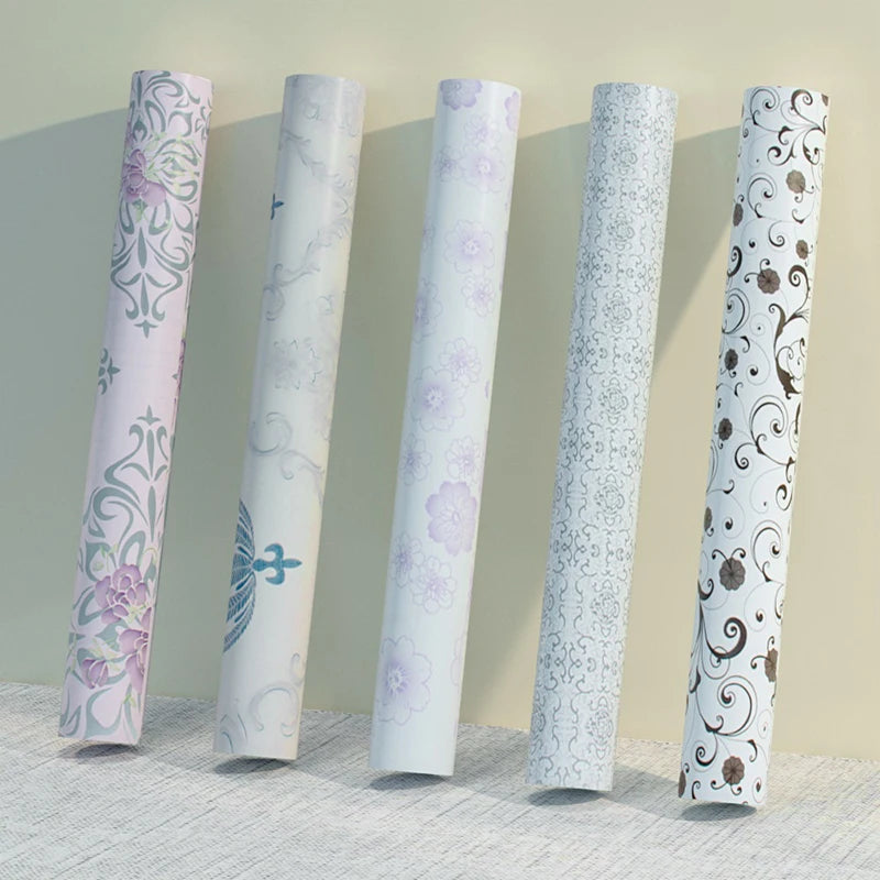 Classic Blue Flower Circular Pattern Wall Paper Tapiz Damas  Home Studio for Kitchen 3d Wallpaper Roll