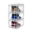 New Arrival Foldable Clear Drawer Case Shoes Storage Box Plastic Stackable Shoe Organizer