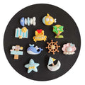 Mini Ocean Series Resin Accessories Home Decorations Swim Ring Crab Shell Boat Dolphin Starfish Ocean World Animals Flatback Ca