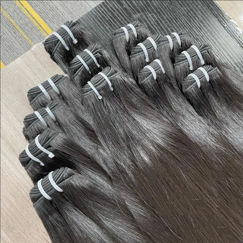 Private Label Hair Weaves Raw Vietnamese Human Hair Unprocessed Cambodian Raw Bone Straight Hair Bundles Vendor