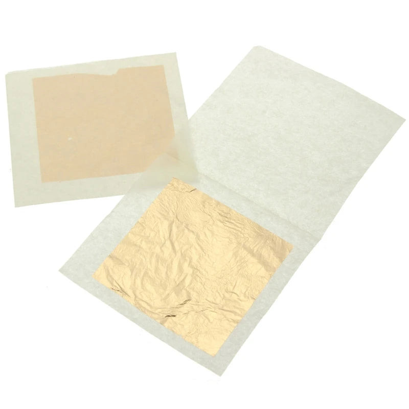 4.33*4.33 Pure Gold Leaf Paper Mask 24K Genuine Gold Foil Sheets for Skin Care & Food Decoration Plated Metal Technique
