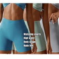 Luluxixiyaya Active Wear Tight Fit Dry Fast Standard Nude Feel High Waist Nylon Women's GYM Yoga Sports Shorts