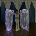 180cm 1pair White Color Long Bamboo Silk Fans With Led Light for Belly Dance Performance Prop Accessory