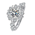 S925 Sterling Silver D Color Moissanite Snowflake Ring Luxury Engagement Gift for Everyday Wear or Anniversaries
