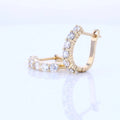 Fashion Style 10k Yellow Solid Gold Moissanite Earrings Hoops for Gift