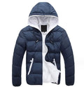 Custom Logo Warm Windproof Outwear Men Winter Hooded Quilted Down Coats Cotton Padded Puffer Jacket