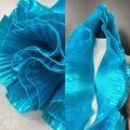 Hot Sale Pleated Lotus Leaf Lace Organza Ruffled Tulle Designs Fabric Polyester Fabric for Wedding Stage and Party Dress