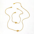 Joolim Stainless Steel 18K Gold Plated Knot Pendant Dainty Snake Chain Necklace Trendy Fashion Jewelry Wholesale Bracelet Set