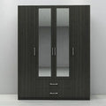 Factory Supply Professional Wardrobes Bedroom Closet Modern Design Black Wardrobes With Mirror and Drawers