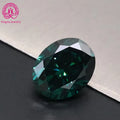 Customized Synthetic Gemstone Loose Moissanite Stone Oval Cut Dark Green Moissanite Loose  for Jewelry Making