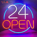 Custom Open logo Letter Illuminated Light Acrylic Barber Shop Neon Sign Custom Business bar Store Rgb Led Neon Light Sign Flex