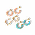 Yiwu DAICY Colorful 18k Gold Cute Candy Curved Titanium Steel Earrings Dainty Ladies Earrings Jewelry for Girl