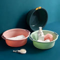 Thickened Plastic Large Adult Laundry Basin with Two Ears for Baby and Vegetables Comfortable Foot Basin