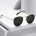 Wholesale High-End Retro Punk Sunglasses for Women European American Style Custom Logo Black Metal Frame Polarized Box Packaging