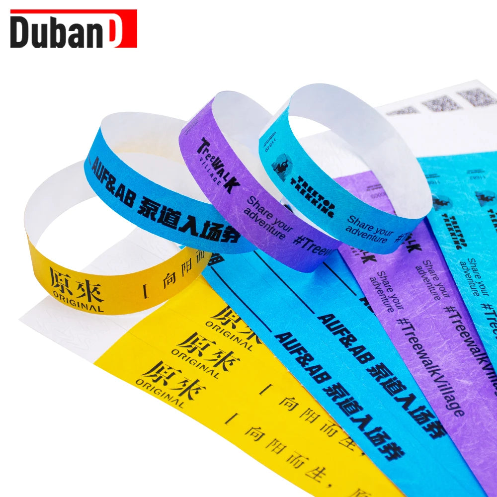 Fast Delivery Promotional Printable Tyvek Wristband for Events Perfect Laser Printing for Black logo Customization