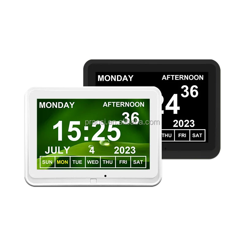 New Design Tabletop 10" Inch Digital Dementia Clock / Calendar With Date Time Alarms Auto Dimming Remote Control