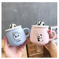3D Cartoon Panda Color Glaze Ceramic Cute Water Cup Male and Female Student Mug