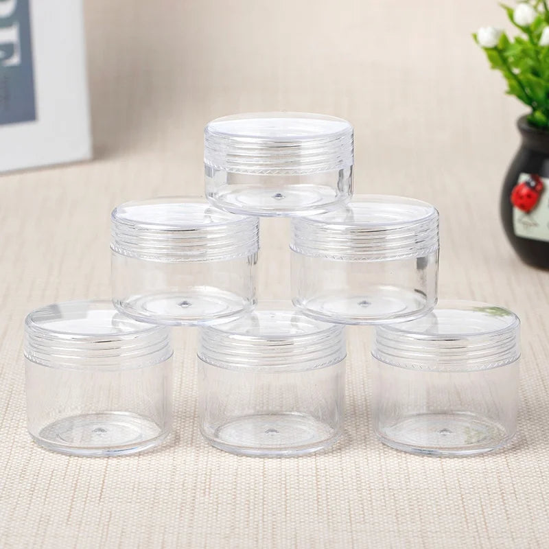 10/15/20g PS Face Cream Box Cream Bottles Trial Sample Empty Container Make up Jar Cosmetic Outer Packaging Transparent Bottling
