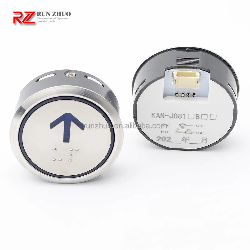 H*tachi Elevator COP LOP Call Push Button KAN-J081 Round Stainless Steel Button Tablet