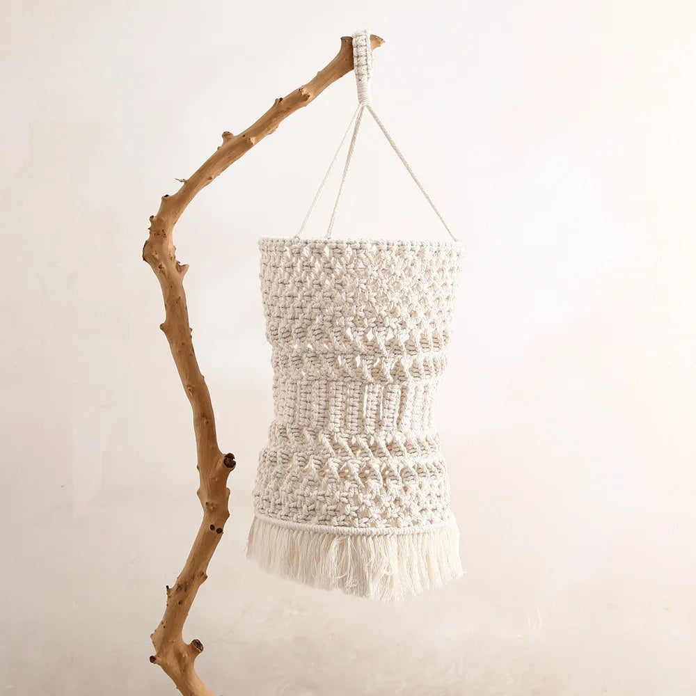 Boho Macrame Cotton Rope Chandelier Decorative Lampshade