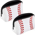 Baseball Printed Baseball Sports Makeup Bag Waterproof Neoprene Travel Makeup Bag Zipper