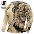 Liu Ming Wholesale Hot Selling New Fashion Men Casual Animal 3d Print Long Sleeve Tops T Shirt