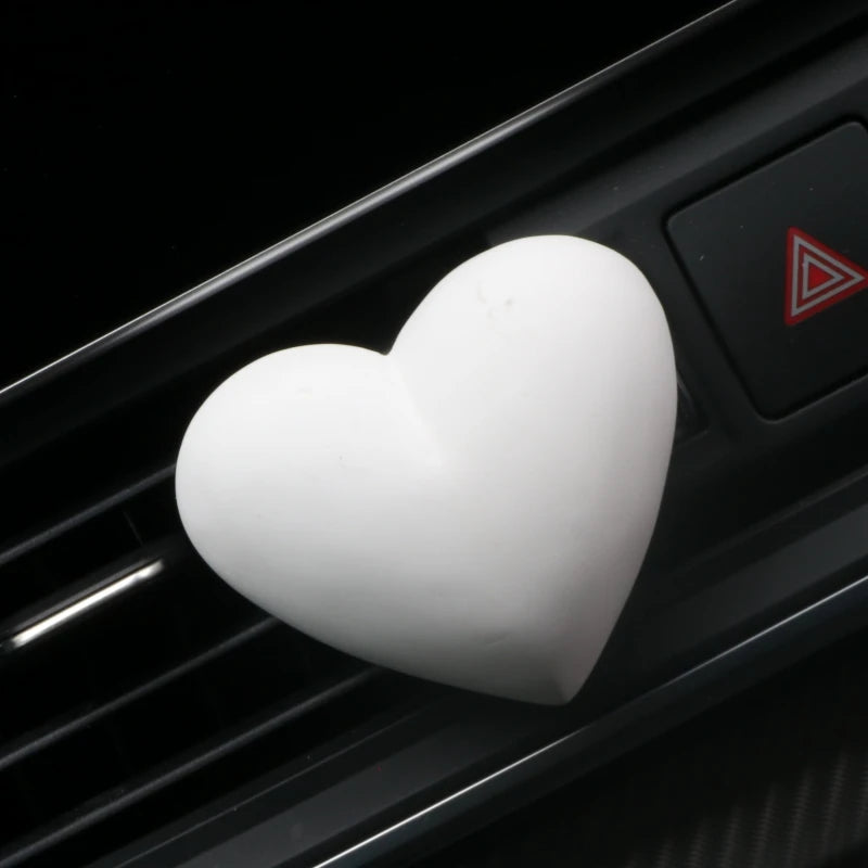 FinRu Stocked Scented Heart Shaped Ceramic Car Vent Aroma Plaster Air Freshener Home Porcelain Fragrance Essential Oil Diffuser