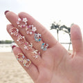 Wholesale Temperament S925 Silver Ear Rings Luxury Pearl Crystal Studs Earring Small Fresh Flower Earrings for Women