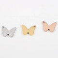 11x14mm Cute Mirror Polished Stainless Steel Jewelry Pendant Butterfly Charms