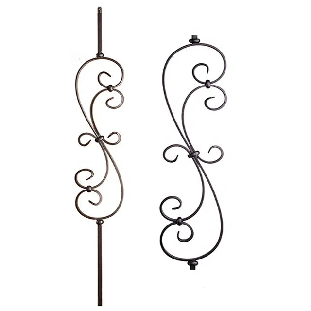 Modern Interior Wrought Iron Satin Baluster Steel Spindles Ornamental Deck Handrail Sand Blasted Anti-Rust Lifetime Warranty
