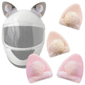 Cute Cat Ears Pom Pom Animal Print Durable Motorcycle Helmet Accessories for Outdoor Cycling
