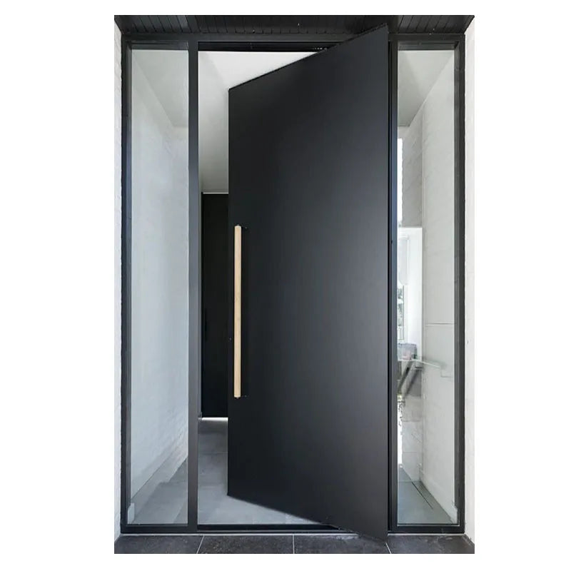 Modern Style Heavy Duty Manual Pivot Entry Door with Finished Surface Exterior Solid Wood Door for Villa