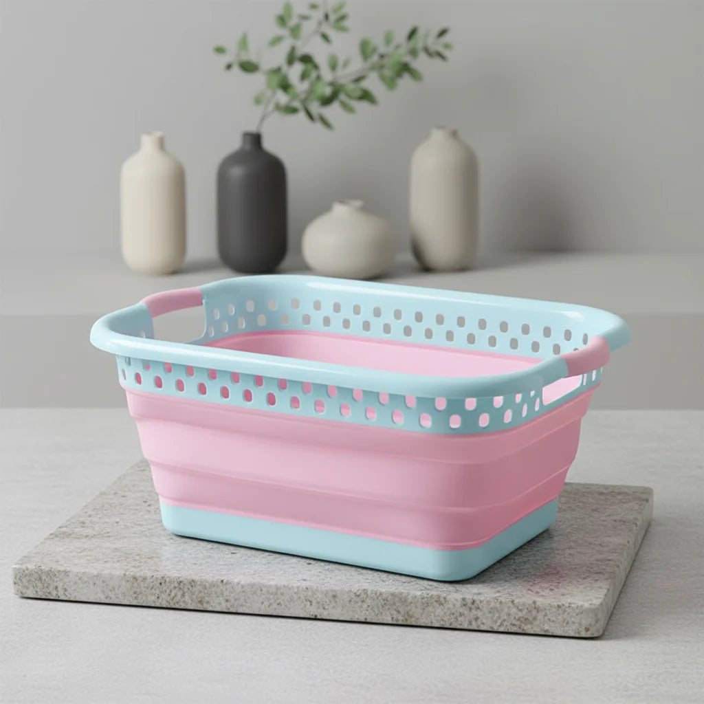 2023 New Products Plastic Retractable Foldable Design Plastic Kitchen Laundry Room Large-capacity Storage Laundry Basket