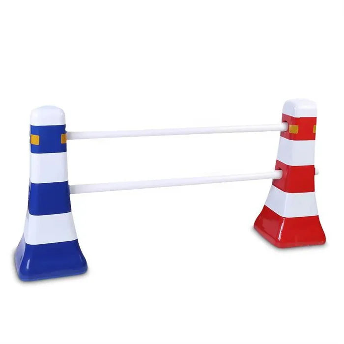 Plastic Blue White Isolation Pier Connecting Rod Roll Anti-collision Bucket PVC Expansion Road Cone Reflection