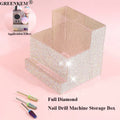 Professional Full Diamond Nail Drill Machine Storage Box Nail Drill Bits Tools Rack Multifunctional Makeup Tools Storage Box