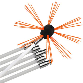 Chimney Sweep Kit Chrome Button Locking System Cleaning Kit Brush Chimney Cleaning Tool