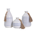 Antique Tabletop Vase Hand-Painted Horizontal Striped Ceramic Creative Tassel Cross-Border New Design for Home Decor Dried