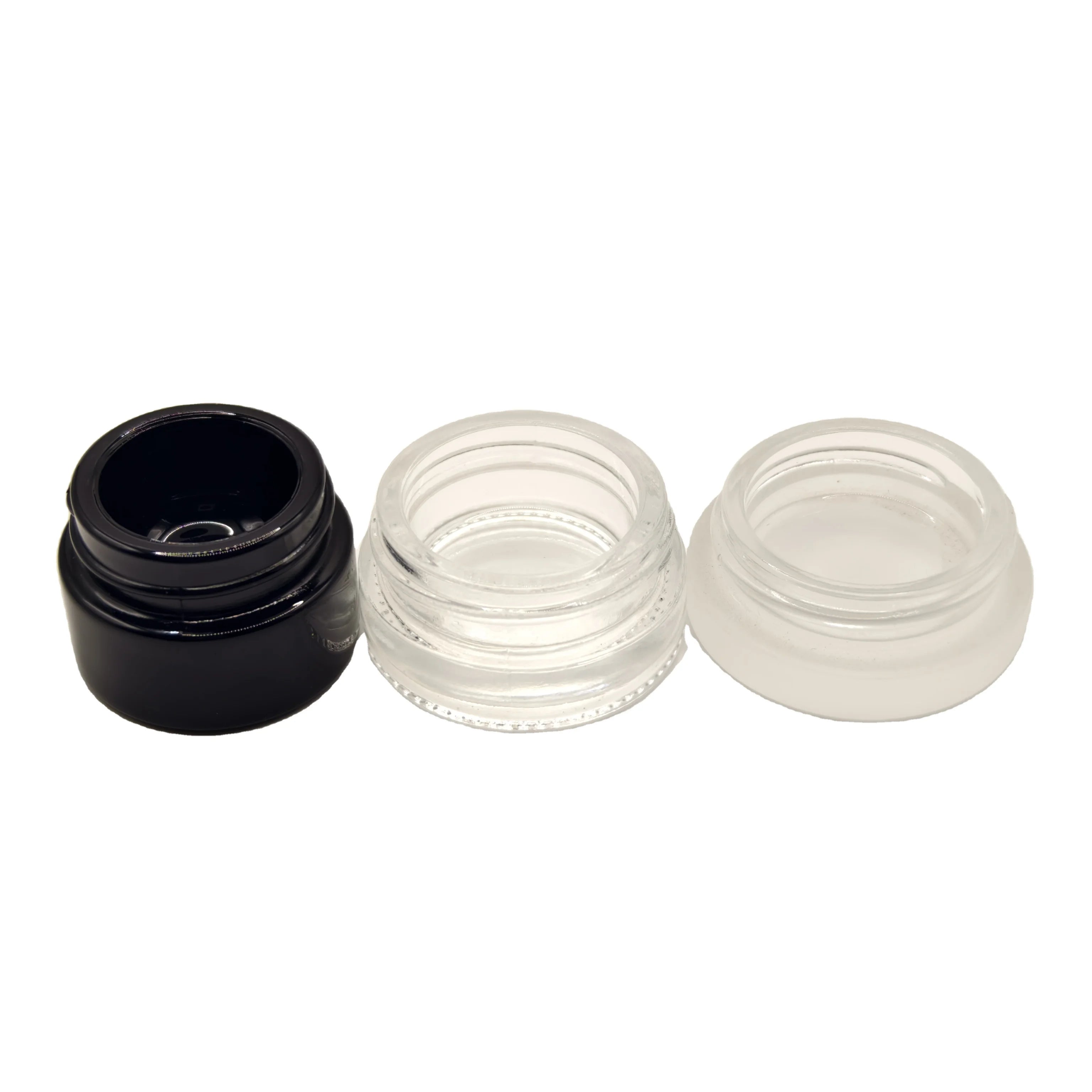 Round 5ml 7ml 9ml 15ml 20ml Glass Cosmetic Cream Jar Round Men's Skin Care Black UV Smell Proof Container