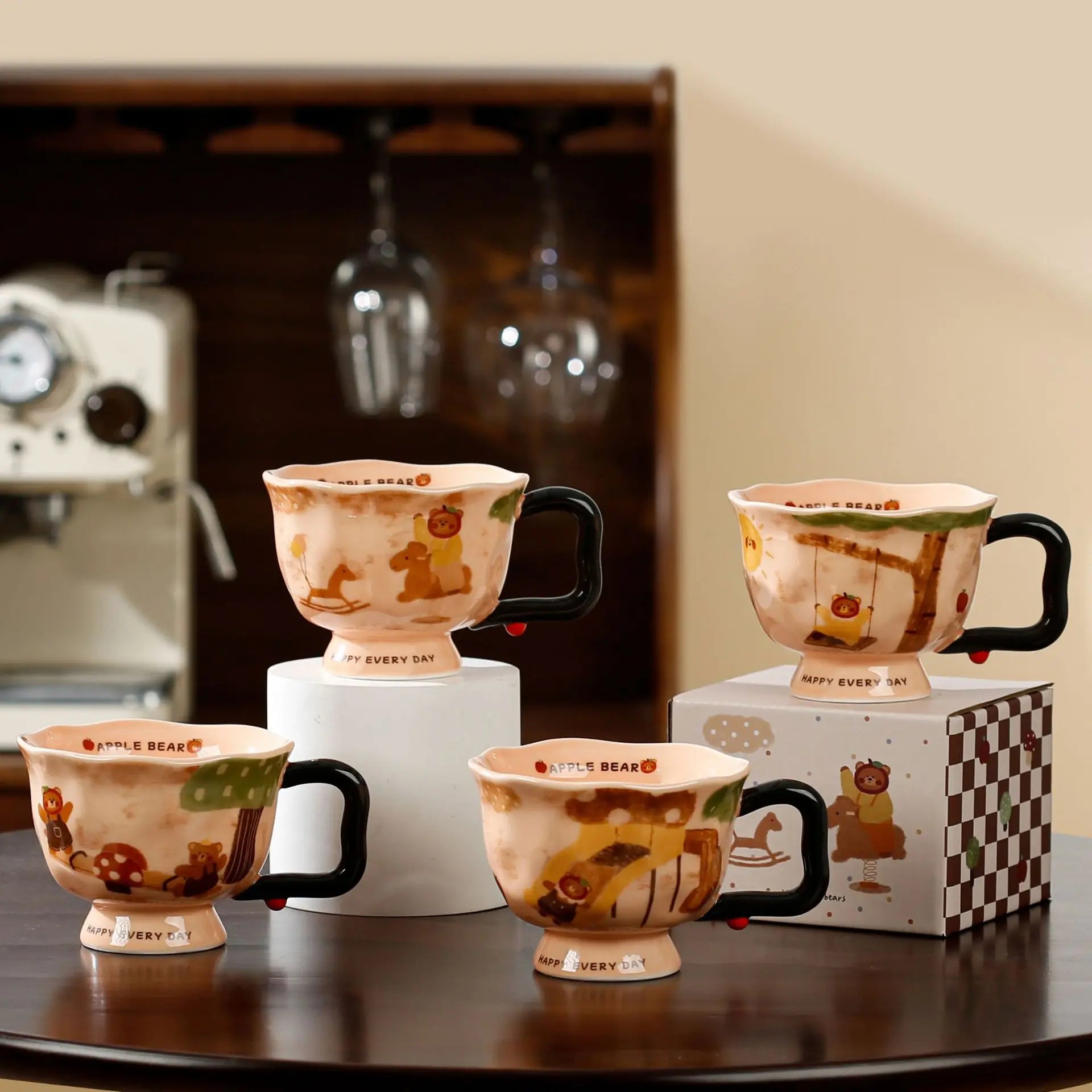Creative Printed Ceramic Mug  Cute Household Coffee Cup  Milk Cup Ceramic Coffee Mug