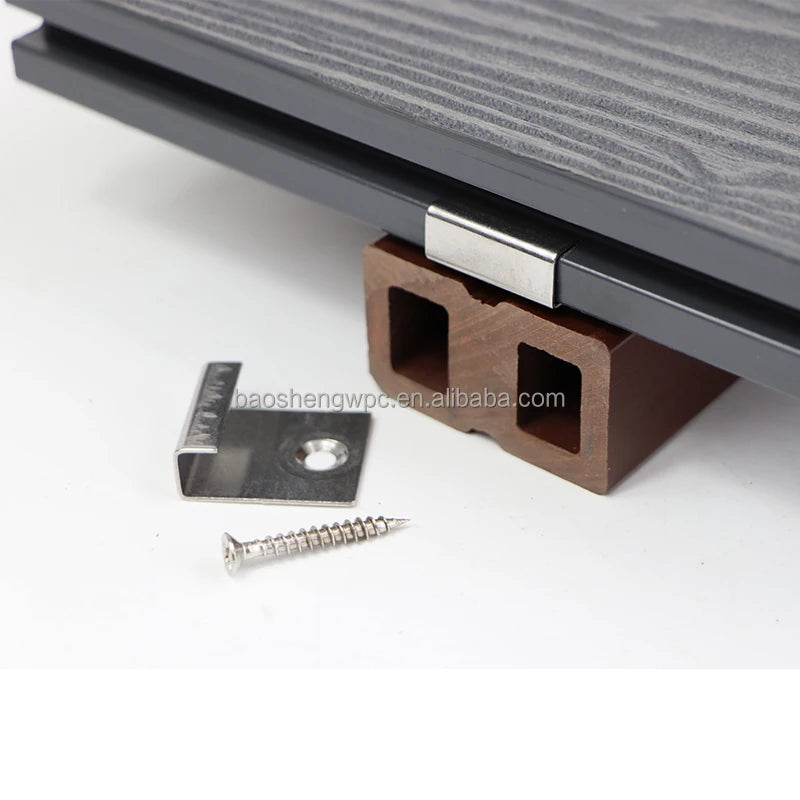 Plastic and Metal Stainless Steel Wpc Decking Board Tile Wall Panel Cut to Size Metal Clip Fastener Accessories Install Clip