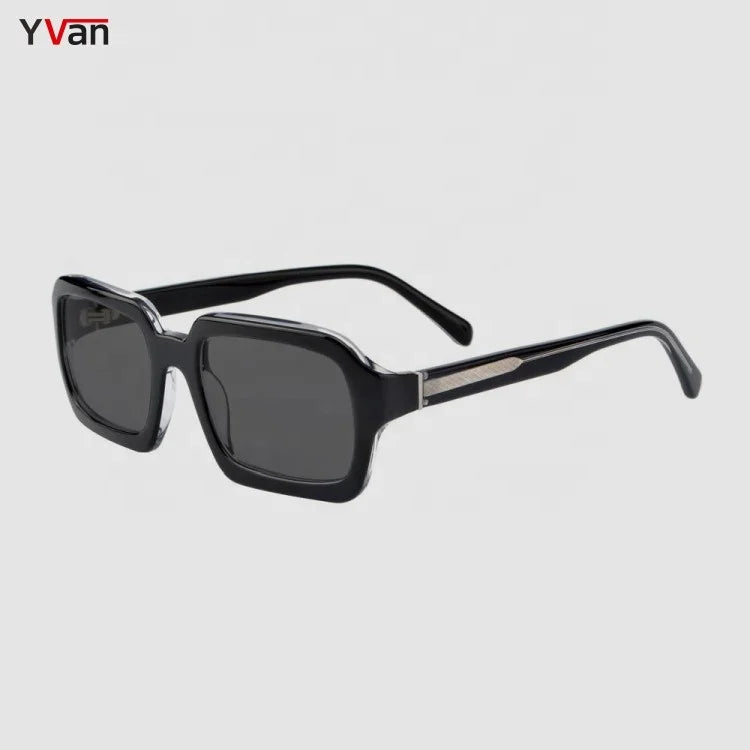 2023 New Fashion Retro Sunglasses Luxury Acetate Black Frame Blue Tortoiseshell Lens Options Sunglass Eyeglass for Men Women