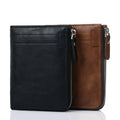 New RFID Blocking Large Capacity PU Leather Purse Card Wallet Short Wallet for Men Hold Cash Coin ID Cards