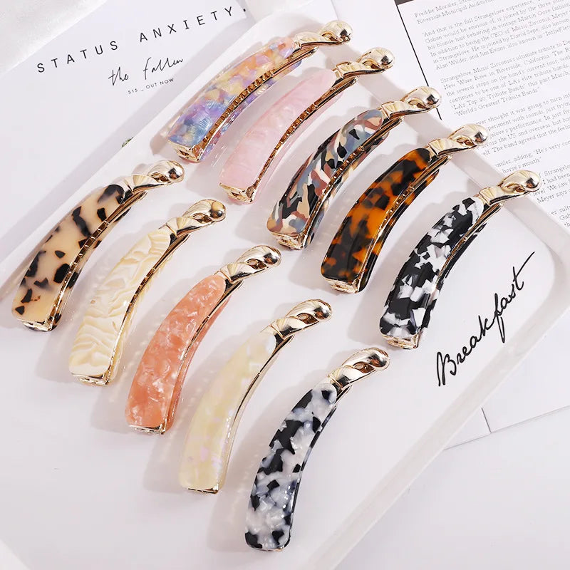 Korean Trendy Acetate Ponytail Banana Hair Clips Girls Hair Claws Women Hair Accessories-11cm