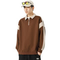 Men's Fashionable Autumn and Winter Heavy Lapel Hooded Neck Long Sleeved Sweater Polo Hoodies
