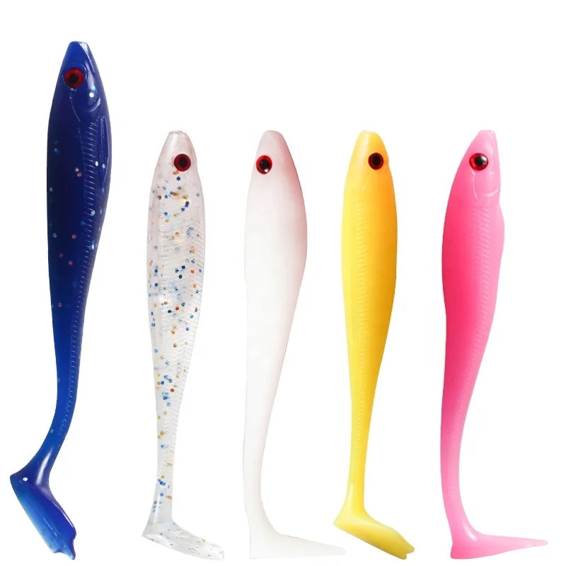 Wholesales 7.5cm 9.5cm Soft Lure  Bionic Fishing Tackle  Rubber Worms Fish Lure T Tail