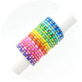 Popular Beaded Neon Bracelet for Women Rainbow Tile Bracelet DIY Enamel Tube Stretch Bracelet