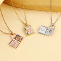 GT New Design Fashion Custom Name Pedant Necklace  Memory 18K Gold Plated Lock Photo Necklace