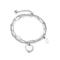 Unisex Stainless Steel Pearl Crystal Rhinestone Charm Bracelets Double-Layer Vintage Style Children-Wholesale Fashion Third