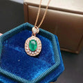 Hot Popular 925 Sterling Silver Tennis Guitar Flower Pendant Necklace New Design with Natural Emerald Rhodium Gold Plating Gift